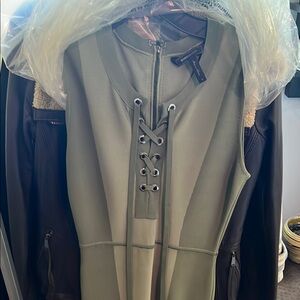 BCBGMAXAZRIA Olive Lace-Up Dress